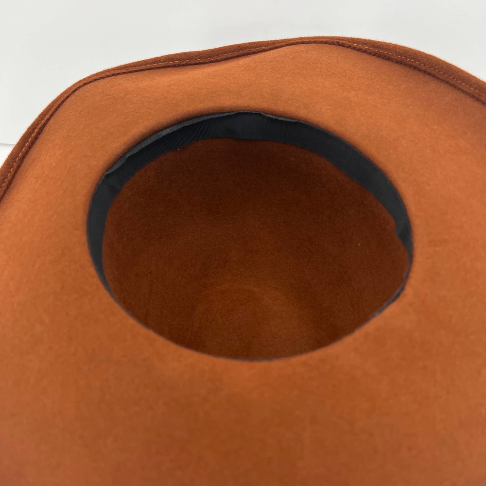 SAKS FIFTH AVENUE Hat Womens Cashmere Wool Camel hair Wide brim Black Ribbon OS - Picture 7 of 7